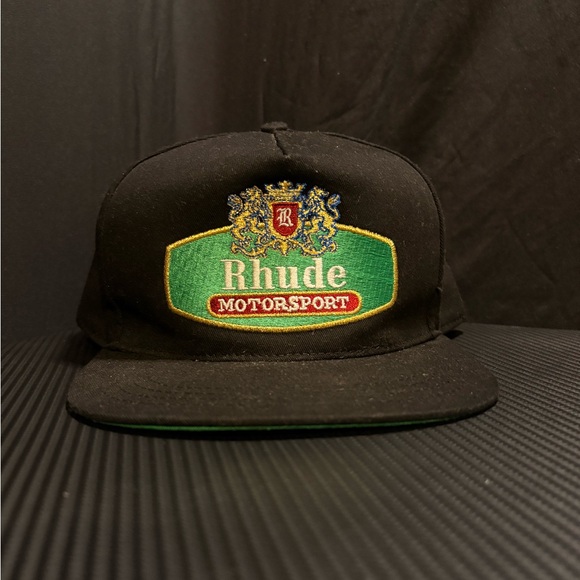 Rhude Motorsport Black and Green Hat